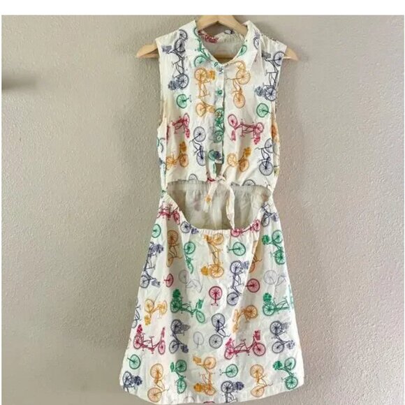 ModCloth Rainbow Bicycle Print Midriff Dress - Picture 6 of 7